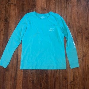 Vineyard Vines Teal Long Sleeve Tee Size Medium